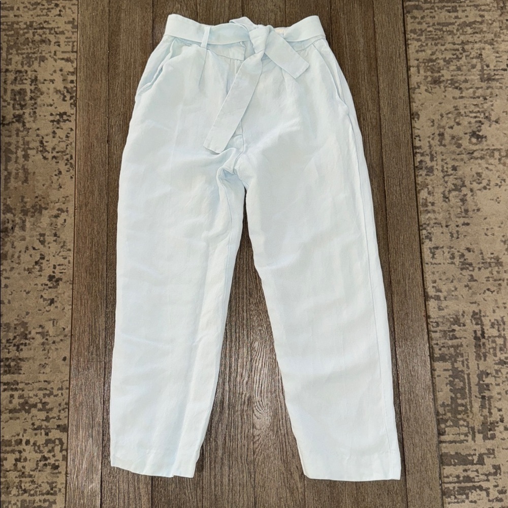 Maje Palizane Cropped Straight-Leg Pants Sky Blue